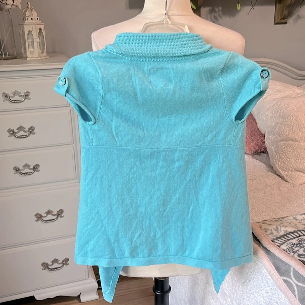 Justice Sky Blue Open Sweater